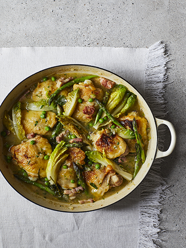Chicken with tarragon and spring veg